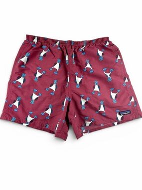 Patagonia Baggies Shorts M Red Platypus Print Swim Trunks